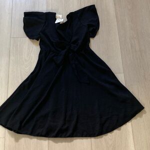 Black Girls' Knit Tie-Waist Dress